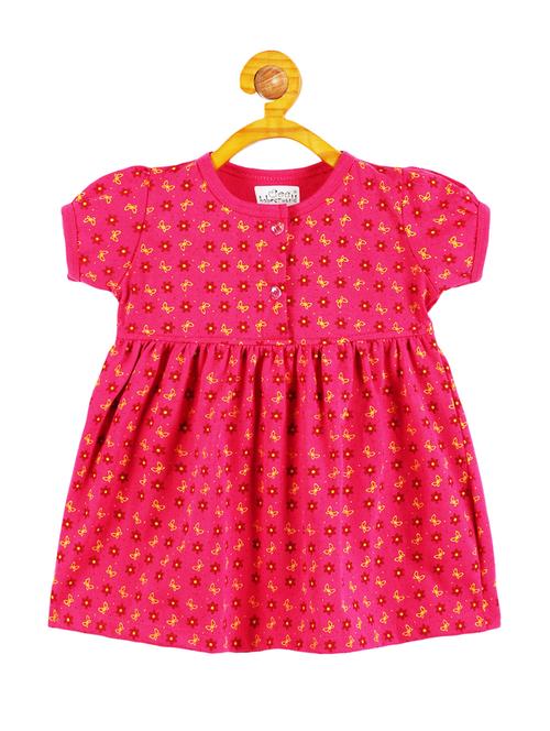 girls round neck short sleeves frock - 20569599 - Very Small Image - 1