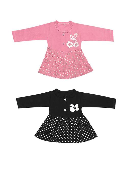 girls round neck long sleeves frock - 20569792 - Very Small Image - 1