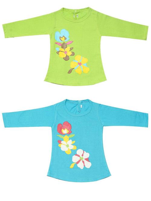 pack of 2 - multi colored cotton blend regular tee - 20570485 - Very Small Image - 1