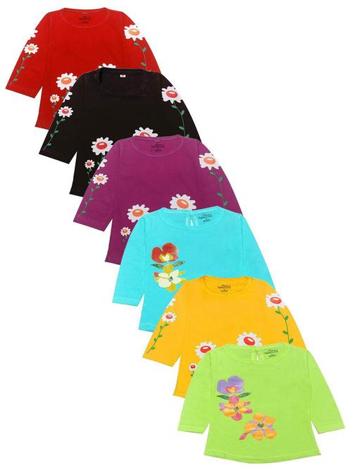 pack of 6 - multi colored cotton blend tees - 20570532 - Very Small Image - 1