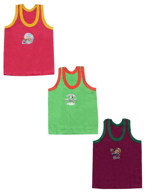 pack of 3 multi colored cotton blend vest - 20570550 - Very Small Image - 1