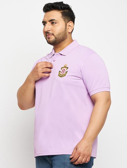 men lavender plus size polo t-shirt - 20570871 - Very Small Image - 1