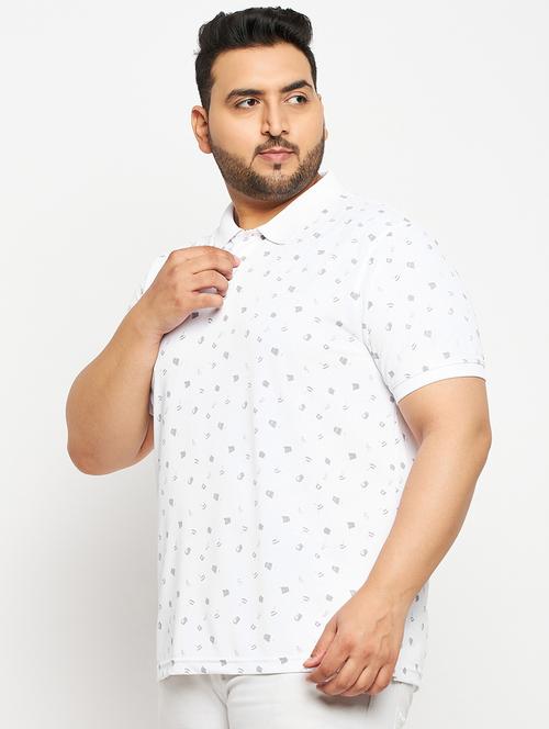 men white printed plus size polo t-shirt - 20570899 - Very Small Image - 1