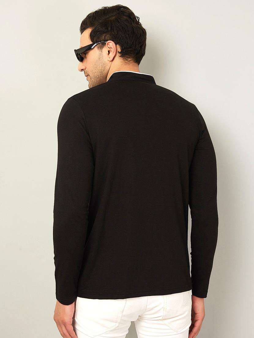 men mandarin neck solid t-shirt - 20570968 - Zoom Image - 2