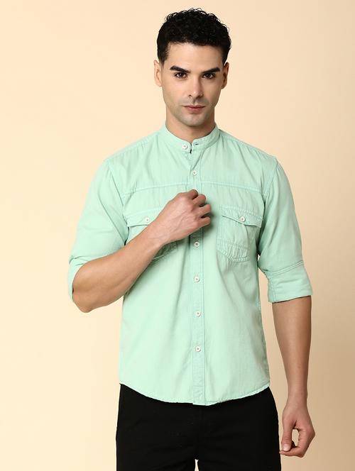 men solid color regular shirt - 20572375 - Very Small Image - 1