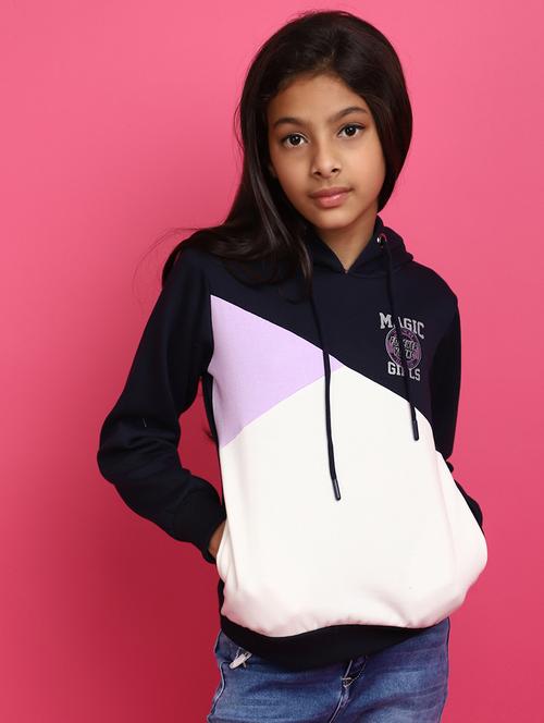 navy blue colourblocked detailed sweatshirt - 20572605 - Very Small Image - 1