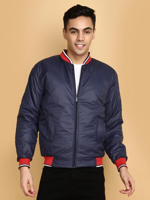 men long sleeved solid bomber jacket - 20572749 - Very Small Image - 1