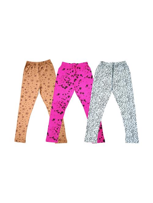 girls pack of 3 multi colored legging - 20573934 - Very Small Image - 1