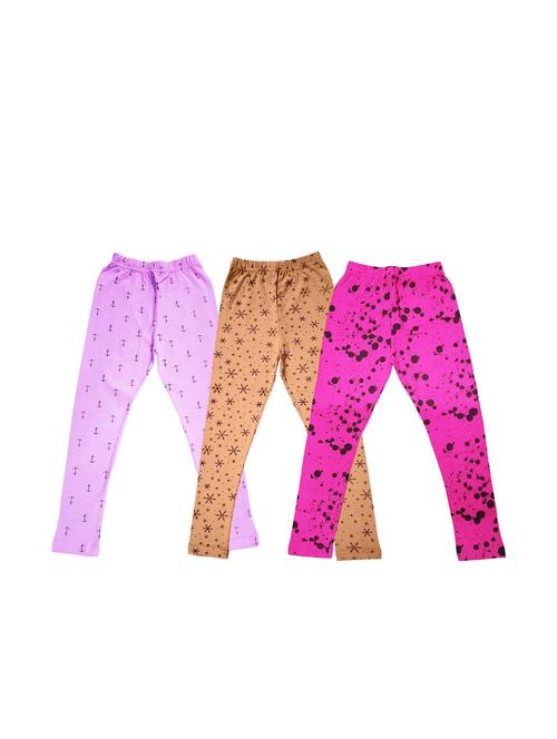 girls pack of 3 multi colored legging - 20573961 - Very Small Image - 1