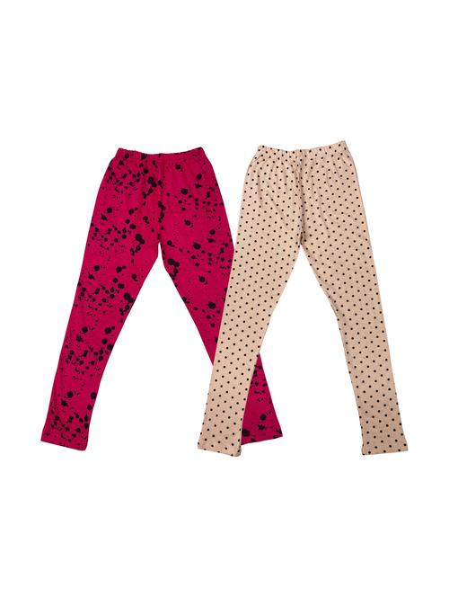 girls set of 2 multi color printed leggings - 20574284 - Very Small Image - 1