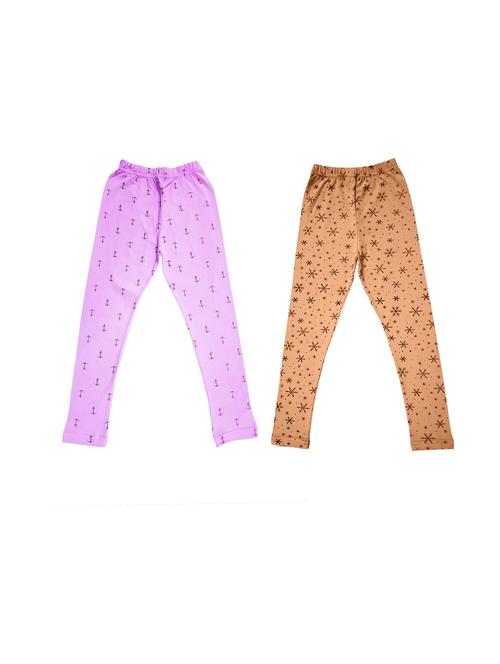 pack of 2 - multi colored cotton leggings - 20574416 - Very Small Image - 1