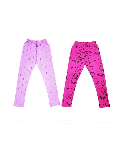 pack of 2 - multi colored cotton leggings - 20574443 - Very Small Image - 1