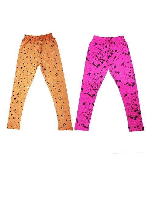 pack of 2 - multi colored cotton leggings - 20574484 - Very Small Image - 1