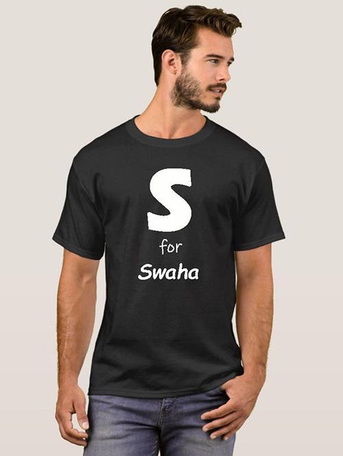 mens black typographic t-shirt - 20583838 - Very Small Image - 1