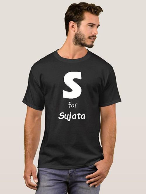 mens black typographic t-shirt - 20583847 - Very Small Image - 1