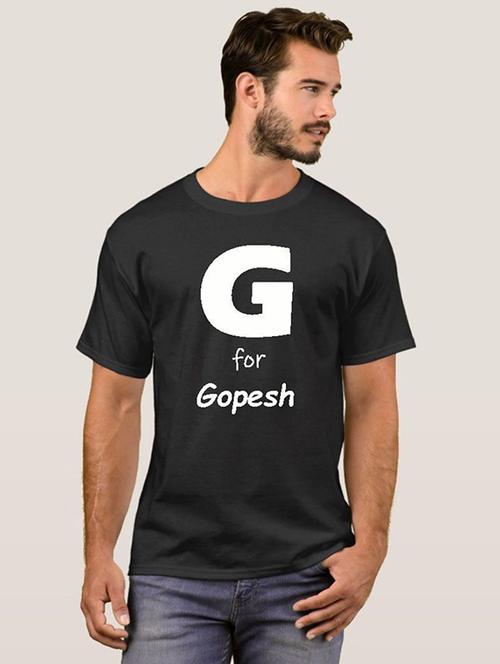 mens black typographic t-shirt - 20584019 - Very Small Image - 1