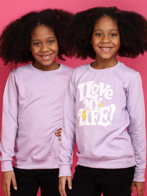pack of 2 lavender printed detailed sweatshirt - 20587625 - Very Small Image - 1