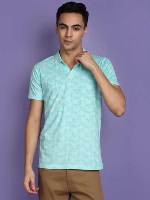 men front print short sleeve polo t-shirt - 20588387 - Very Small Image - 1