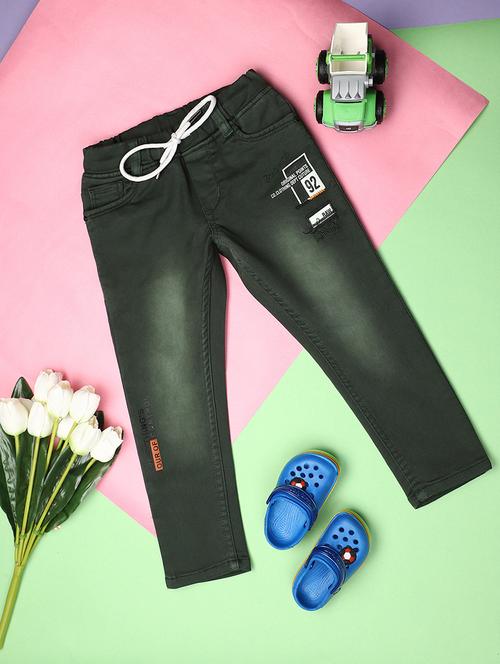 green printed detailed denim jeans - 20589836 - Very Small Image - 1