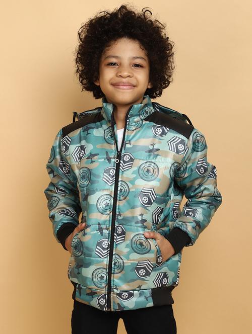 boys long sleeve printed quilted jacket - 20589865 - Very Small Image - 1