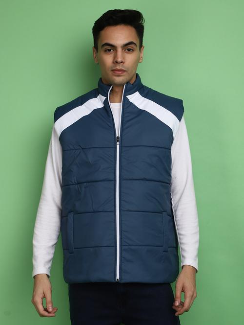 men sleeveless color block quilted jacket - 20589953 - Very Small Image - 1
