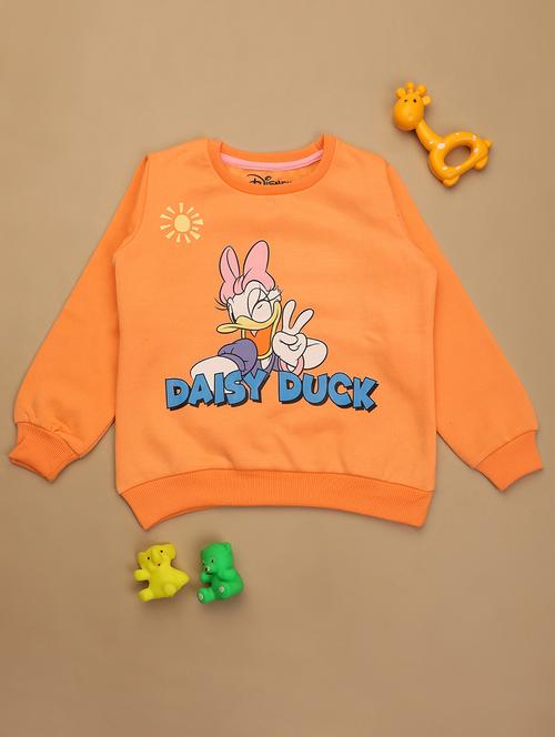 orange front printed detailed sweatshirt - 20590135 - Very Small Image - 1