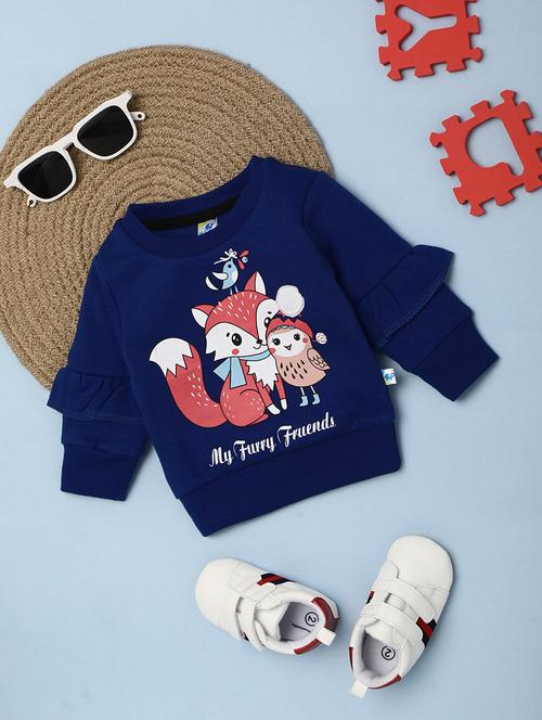 blue round neck sweatshirts - 20590208 - Very Small Image - 1