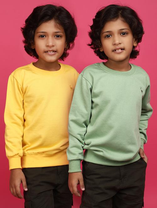 boys round neck solid set of 2 regular sweatshirt - 20590585 - Very Small Image - 1