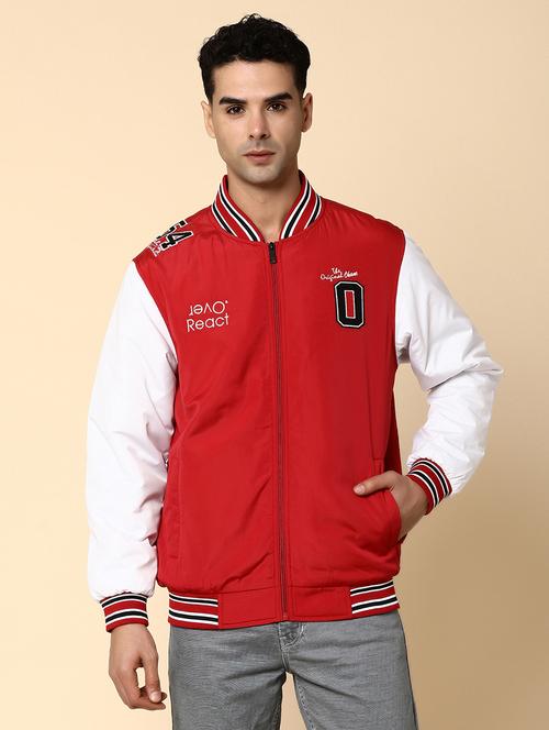 men color block long sleeve varsity jacket - 20590814 - Very Small Image - 1