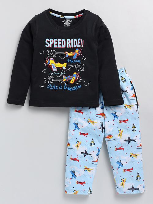 boys printed t-shirt & pajama set - 20592659 - Very Small Image - 1