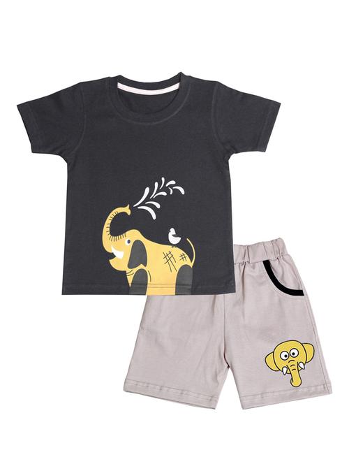 boys printed shorts twin set - 20592818 - Very Small Image - 1