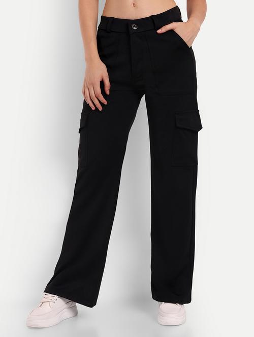 black nylon pleated trouser - 20594343 - Very Small Image - 1