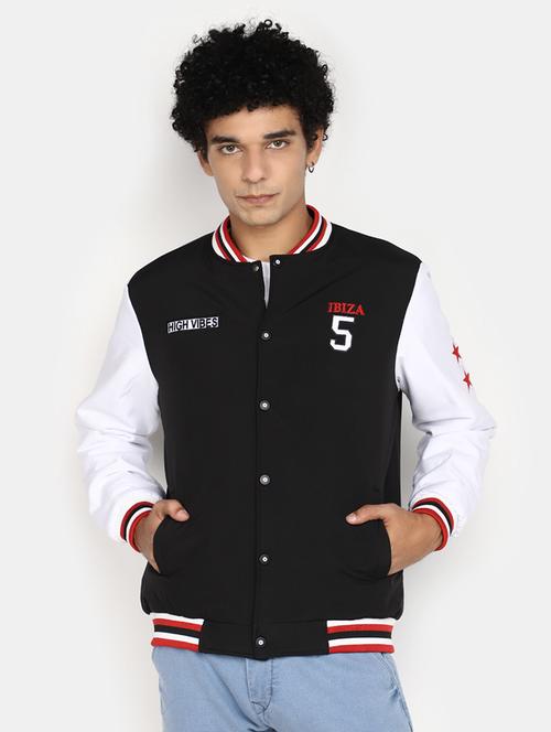 men color block long sleeve varsity jacket - 20594710 - Very Small Image - 1