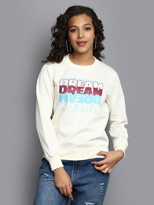women front print crew neck sweatshirt - 20595041 - Very Small Image - 1
