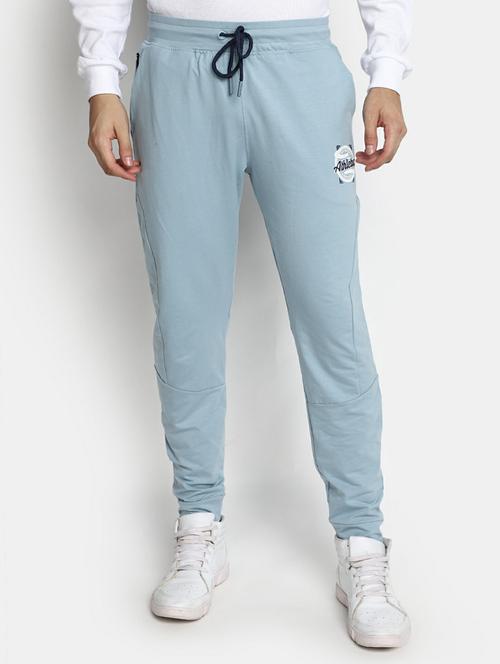 men light blue solid track pant - 20595067 - Very Small Image - 1