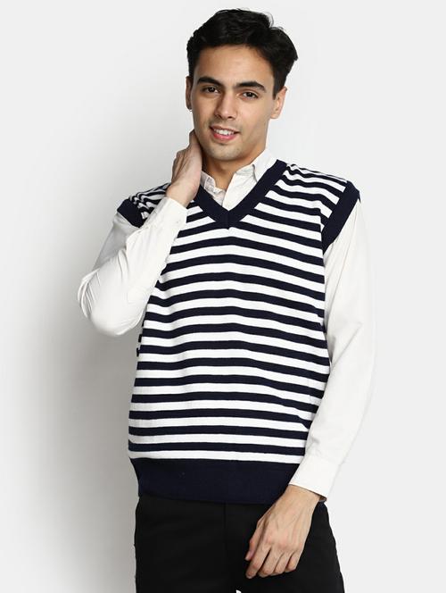men striped sleeveless regular fit pullover  - 20595128 - Very Small Image - 1