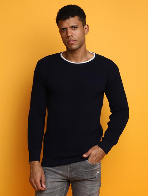 men self design long sleeve regular fit pullover  - 20595153 - Very Small Image - 1