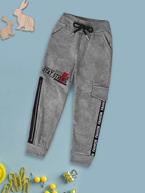 grey side taped cotton joggers - 20595519 - Very Small Image - 1