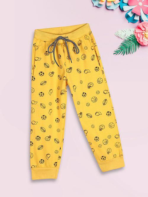 boys yellow printed regular trouser - 20595577 - Very Small Image - 1