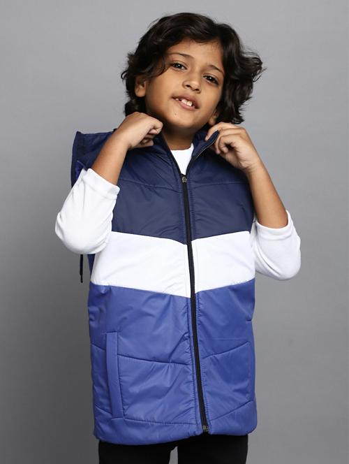 boys color block sleeveless quilted jacket - 20595912 - Very Small Image - 1