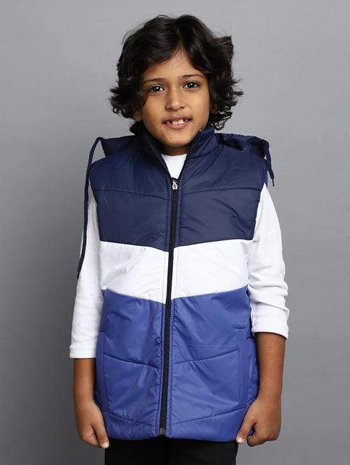 boys color block sleeveless quilted jacket - 20595916 - Very Small Image - 1