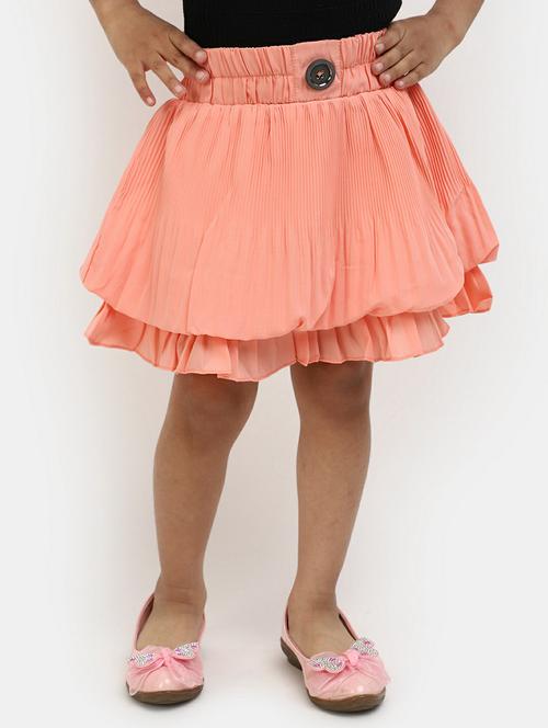 girls coral solid color pleated skirt - 20595943 - Very Small Image - 1