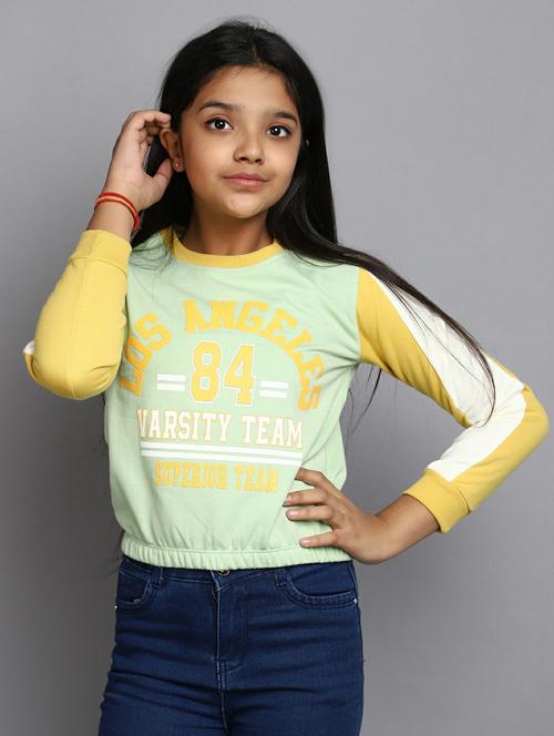 girls color blocked typographic sweatshirt - 20596012 - Very Small Image - 1