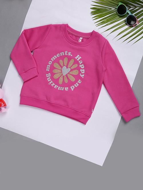 kids pink front printed sweatshirt - 20596022 - Very Small Image - 1