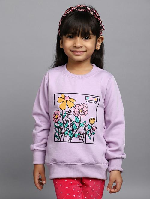 girls lavender graphic sweatshirt - 20596028 - Very Small Image - 1