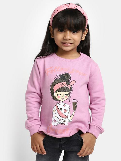 girls mauve graphic sweatshirt - 20596038 - Very Small Image - 1