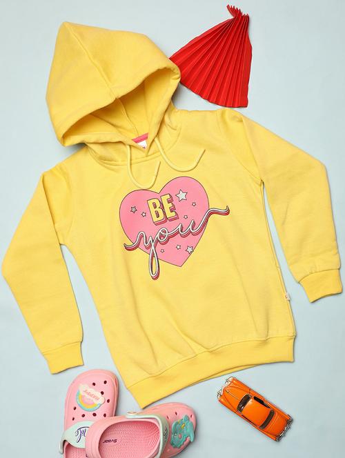 girls yellow graphic hooded sweatshirt - 20596042 - Very Small Image - 1