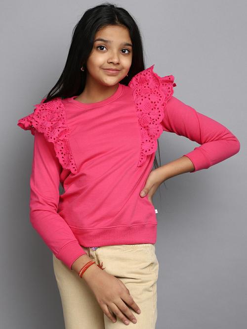 girls long sleeves plain sweatshirt - 20596062 - Very Small Image - 1