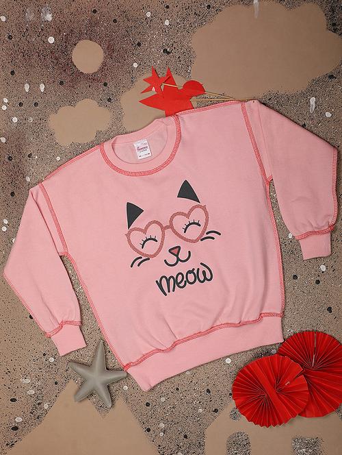 kids pink front printed detailed sweatshirt - 20596068 - Very Small Image - 1
