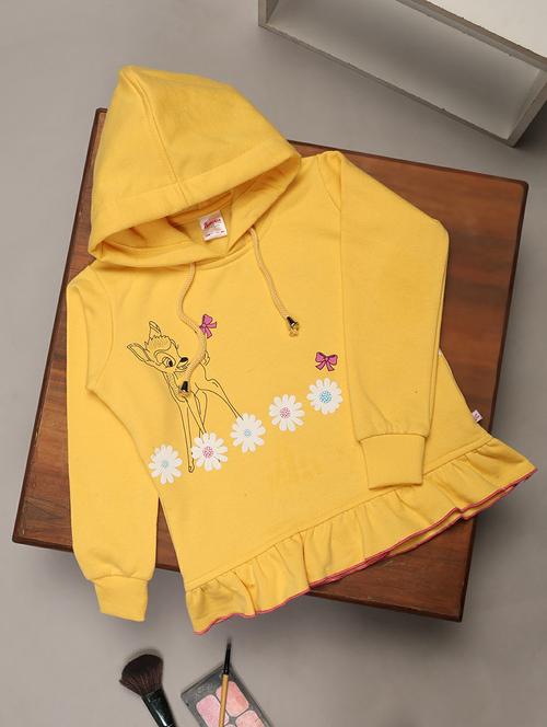 self design yellow graphic hooded sweatshirt - 20596072 - Very Small Image - 1